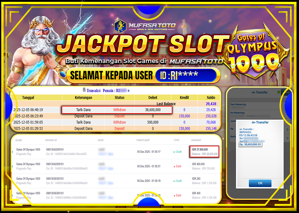 MUFASATOTO JACKPOT PRAGMATIC PLAY Rp.38.600.000|LUNAS